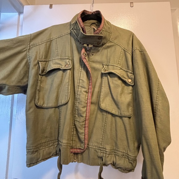 Free People Khaki Utility Jacket - Picture 2 of 6